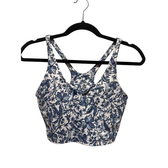 Sage Collective Tops - SAGE Collective Floral Sports Bra Blue White Racerback Size S